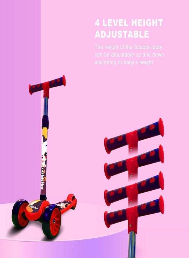 Lacossi Scooter for Kids - Kids Scooter, Skate Scooter, Runner Scooter, Kick Scooter for Kids, Boys, Girls Adjustable Height, Foldable & Weight Capacity 70 kgs with for Indoor and Outdoor (Red) - Image 3